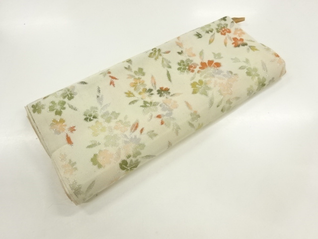 JAPANESE KIMONO / ANTIQUE ARAIHARI FOR HAORI / WOVEN FLOWER